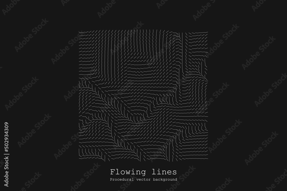 Poster abstract line matrix pattern. noise flow dynamic.