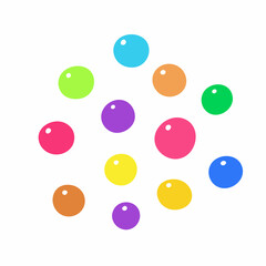 Cartoon candy isolated on white background. Hand-drawn cute dessert. Color festive sweet, chocolate, lollipop. Trick or treat sign. Dragee caramel. A round bonbon. Vector kawaii food illustration