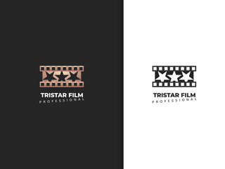filmstrip logo design and star illustration