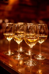 glass of champagne on the table