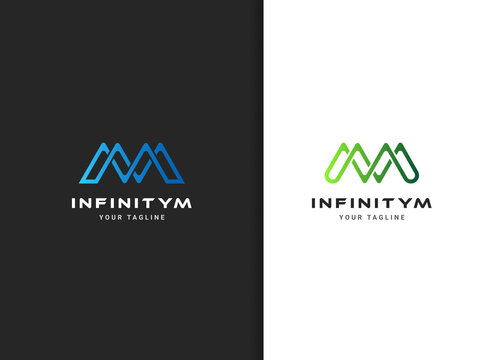Infinity m logo design, modern style