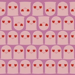A funny little condoms and hearts pattern