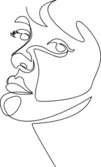 Wild Flowers' surreal faces Continuous line, drawing of set faces and hairstyles, fashion concept, woman's beauty, minimalist, pretty sexy. Yourself self-care