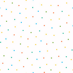 Seamless abstract pattern with colorful dots in random order