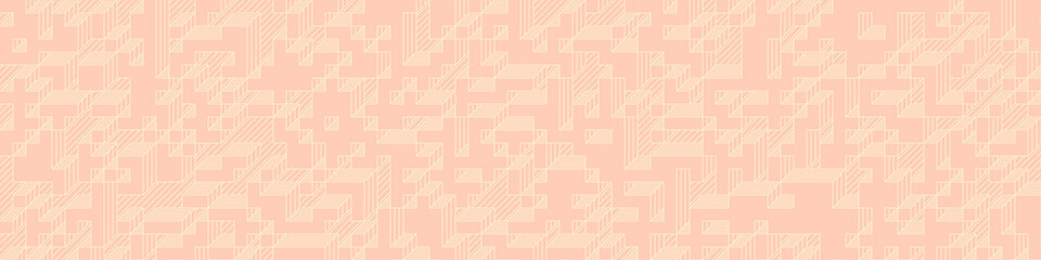 Fototapeta premium Implementation of Edward Zajec’s “Il Cubo” from 1971. Essentially a Truchet tile set of 8 tiles and rules for placement art illustration