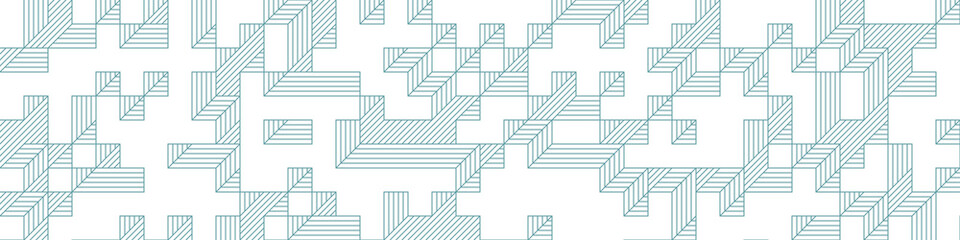 Fototapeta premium Implementation of Edward Zajec’s “Il Cubo” from 1971. Essentially a Truchet tile set of 8 tiles and rules for placement art illustration