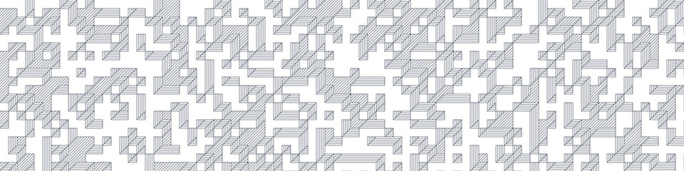 Fototapeta premium Implementation of Edward Zajec’s “Il Cubo” from 1971. Essentially a Truchet tile set of 8 tiles and rules for placement art illustration