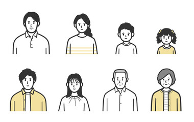 さまざまな年代の人々アイコン