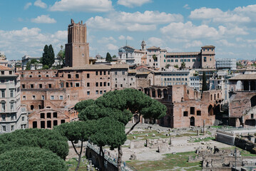 Beautiful view of Rome from above, Italy