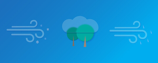 Weather forecast icons. Glassmorphism