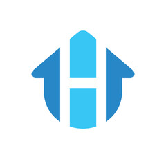 Letter H house logo icon design, alphabet H home logo vector