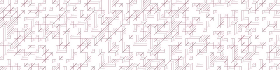 Fototapeta premium Implementation of Edward Zajec’s “Il Cubo” from 1971. Essentially a Truchet tile set of 8 tiles and rules for placement art illustration