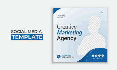 Creative social media post and web banner template layout