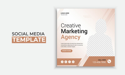 Corporate social media post and web banner template