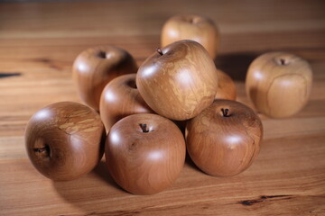 apple made of wood decorative beautiful as a decorative element for interior design 