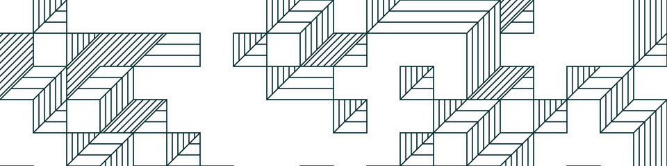 Fototapeta premium Implementation of Edward Zajec’s “Il Cubo” from 1971. Essentially a Truchet tile set of 8 tiles and rules for placement art illustration