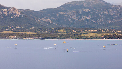 The 2nd Foreign Parachute Regiment (2e REP) of the French Foreign Legion in training over the bay of Calvi in Corsica