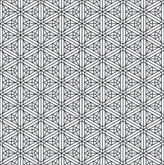 Seamless traditional Japanese ornament Kumiko.Black color lines.