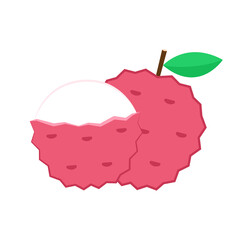 Lychee vector. Lychee vector on white background.
