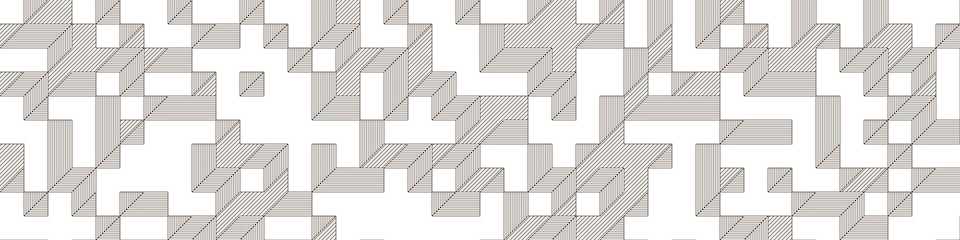 Implementation of Edward Zajec&rsquo;s &ldquo;Il Cubo&rdquo; from 1971. Essentially a Truchet tile set of 8 tiles and rules for placement art illustration