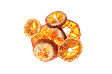 dried orange white background
