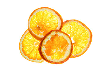 slices of orange white background
