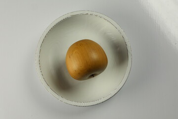 apple made of wood decorative beautiful as a decorative element for interior design 