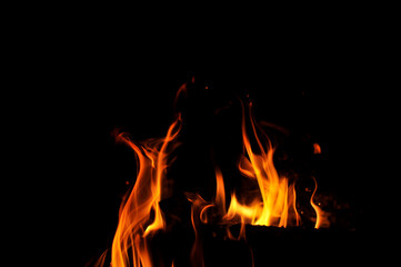 Flammes cheminée