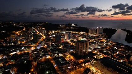 Miri, Sarawak Malaysia - May 2, 2022: The Landmark and Tourist Attraction areas of the of Miri City, with its famous beaches, rivers, city and scenic surroundings