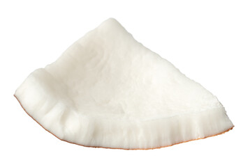 Fresh coconut meat isolated on white background.