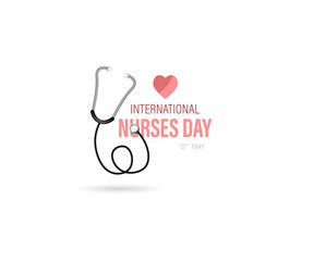 international nurse day, 12 May-vector illustration with creative text and stethoscope design