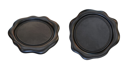 Wax print in black set on a white background, 3d render