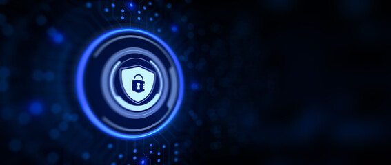 Cyber security data protection privacy policies.Technology concept.