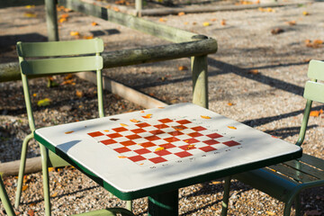 chess in park in Paris in garden Luxembourg