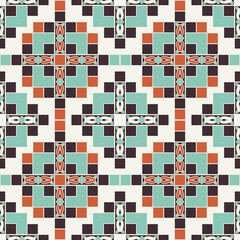 Seamless pattern of decorative tiles in retro style