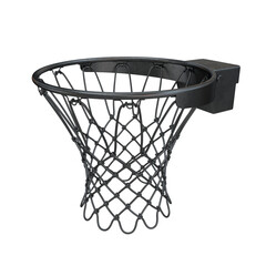 Obraz na płótnie Canvas Basketball rim black side view on a white background, 3d render