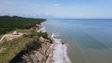 Miri, Sarawak Malaysia - May 2, 2022: The Landmark and Tourist Attraction areas of the of Miri City, with its famous beaches, rivers, city and scenic surroundings