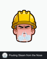 Construction Worker - Expressions - Negative - Pouting Steam from the Nose