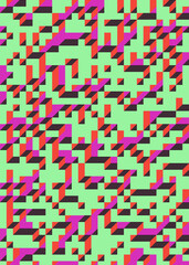 Implementation of Edward Zajec’s “Il Cubo” from 1971. Essentially a Truchet tile set of 8 tiles and rules for placement art illustration