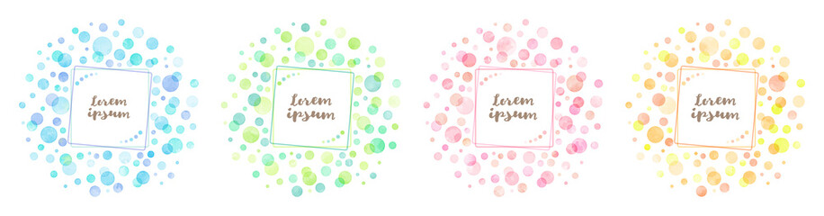 colorful watercolor dot frames (vector)