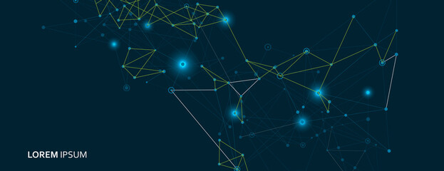 Abstract futuristic network. Connect technology dots and lines. Vector illustration