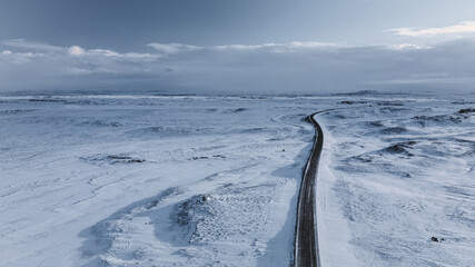 Street in Iceland in Winter