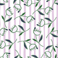 Hand drawn flower seamless pattern. Unusual floral wallpaper.