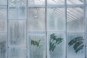frosted glass conservatory windows with smudges