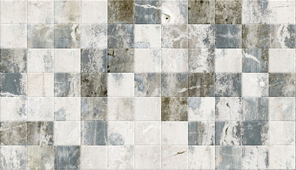 Panele Szklane  Old ceramic tile with cement texture. seamless pattern. Cement and Concrete Stone mosaic tile.