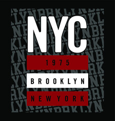 NYC New York 1975 typography tee shirt design graphic print