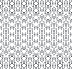 Seamless traditional Japanese ornament Kumiko.Black color lines.