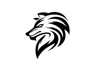 Wolf logo inspiration, vector silhouette, night, tattoo, tribal