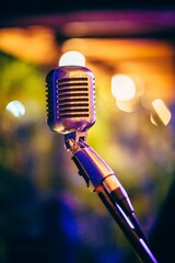 Vintage microphone at the concert 