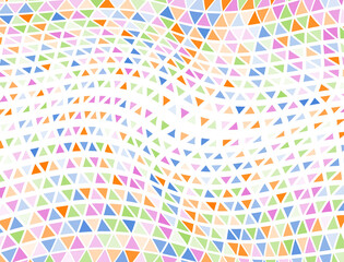 Contemporary triangles halftone texture. Fade triangular shapes cover backdrop. Random